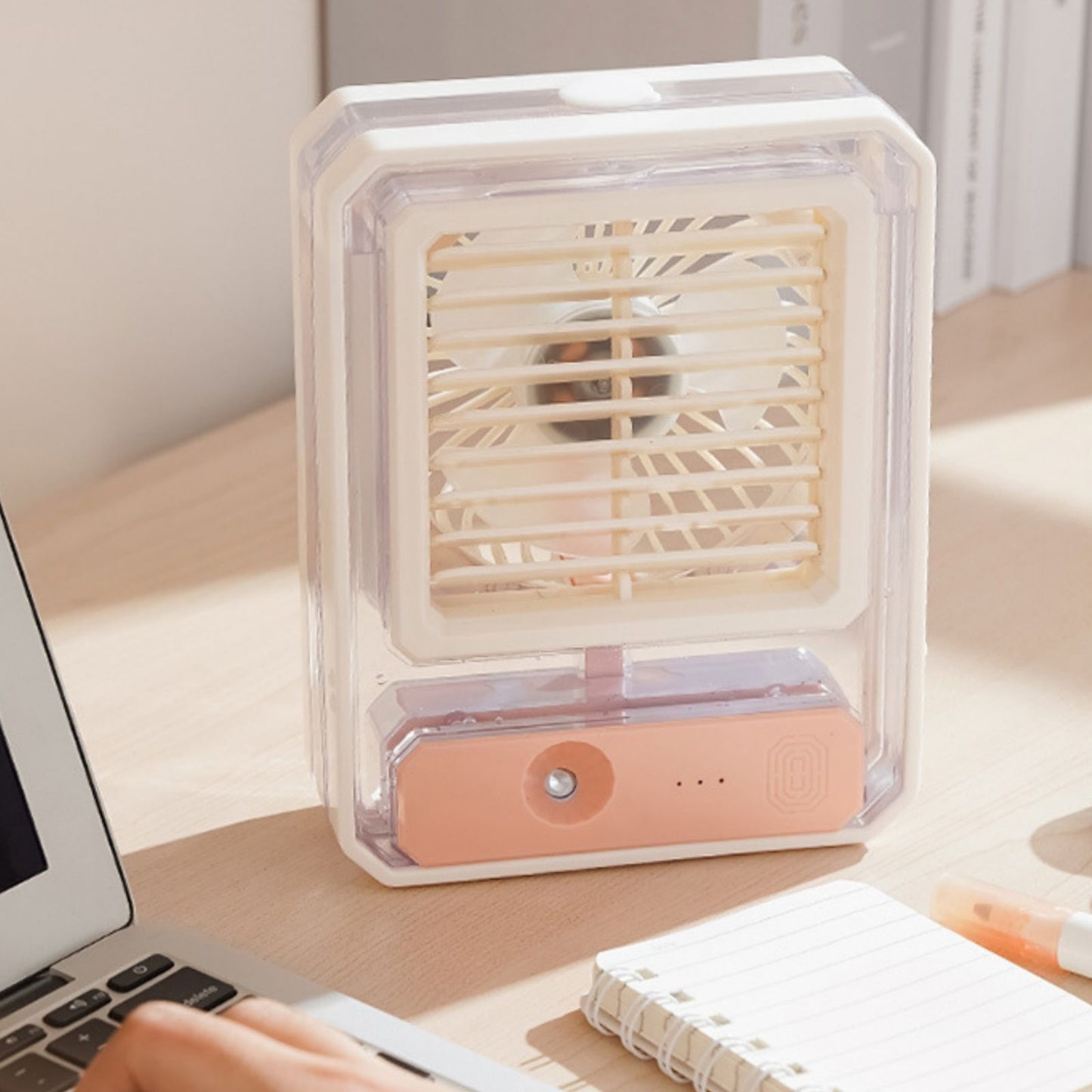 Portable Desktop Air Conditioner Usb Mini Air Cooler Fan Water Cooling Fan With 3 Speed Spray Humidifier Purifier For Car Home Rechargeable