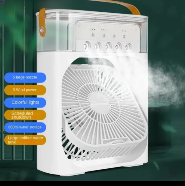 Portable Air Conditioner Fan Usb Electric Fan With Led Night Light, Fine Mist Water, And Humidifier Function | Led Night Light Water Mist – Random Color 12 Inch