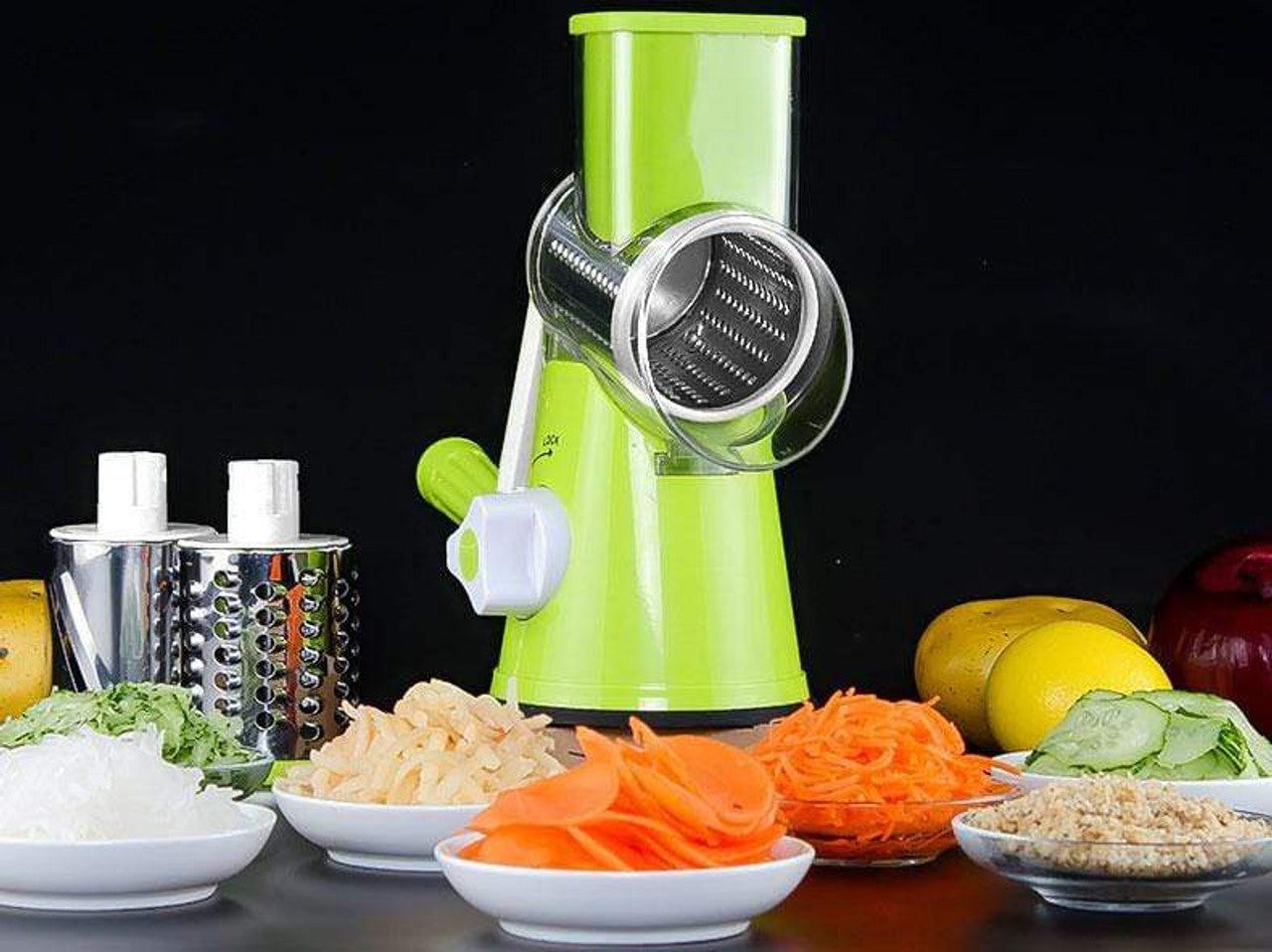 Drum Cutter Tabletop Drum Grater | Manual Vegetable Cutter Slicer & Grater | Multi-functional Kitchen Gadget ( Random Color )