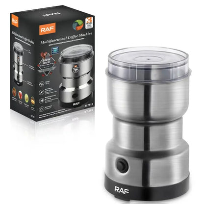 Raf R.7113 Multi Purpose Electric Coffee Grinder Automatic Coffee Spice Bean Grinder Stainless Steel