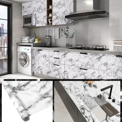 Self Adhesive Black Marble Sheet For Kitchen (60x200)