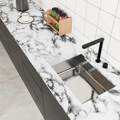 Self Adhesive Black Marble Sheet For Kitchen (60x200)