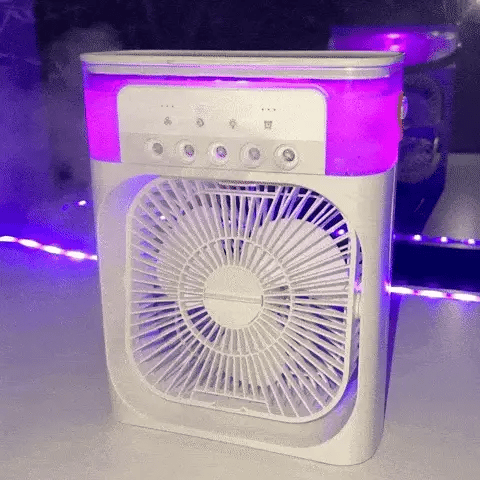 Portable Air Conditioner Fan Usb Electric Fan With Led Night Light, Fine Mist Water, And Humidifier Function | Led Night Light Water Mist – Random Color 12 Inch