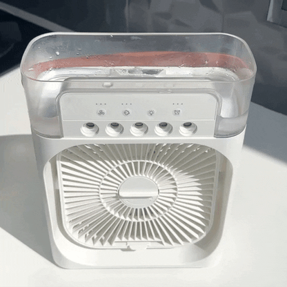 Portable Air Conditioner Fan Usb Electric Fan With Led Night Light, Fine Mist Water, And Humidifier Function | Led Night Light Water Mist – Random Color 12 Inch