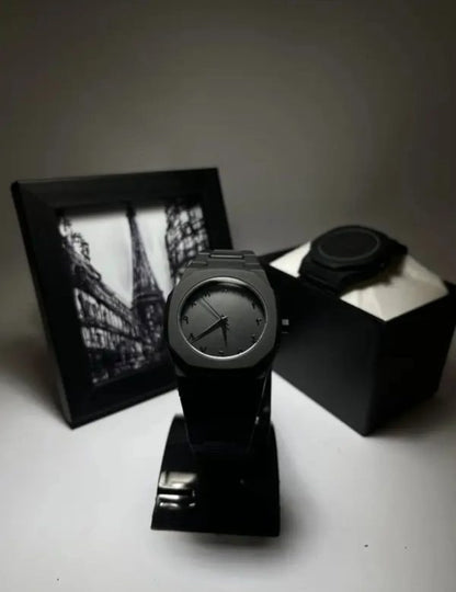 Full Black Aura Quartz Watch – Lightweight Design, , Premium Quality & Finish – Best Quality Analog Watch For Boys – Watch For Men | Full Black Color Watch
