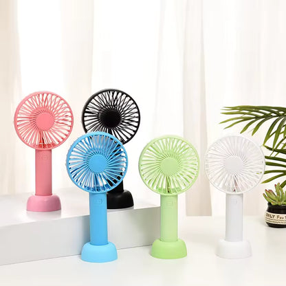 Portable Usb Rechargeable Fan | Handheld 3 Speed Strong Wind Electric Small Mini Cooling Fan (random Color)