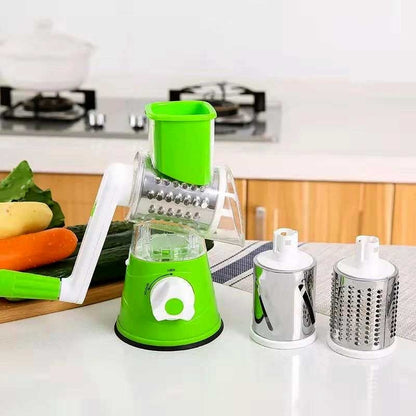 Drum Cutter Tabletop Drum Grater | Manual Vegetable Cutter Slicer & Grater | Multi-functional Kitchen Gadget ( Random Color )