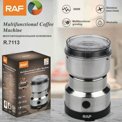 Raf R.7113 Multi Purpose Electric Coffee Grinder Automatic Coffee Spice Bean Grinder Stainless Steel