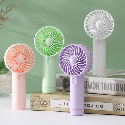 Portable Usb Rechargeable Fan | Handheld 3 Speed Strong Wind Electric Small Mini Cooling Fan (random Color)