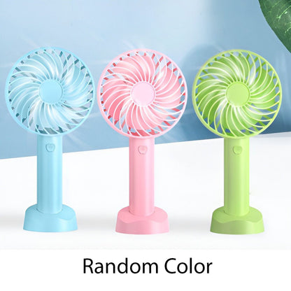 Portable Usb Rechargeable Fan | Handheld 3 Speed Strong Wind Electric Small Mini Cooling Fan (random Color)